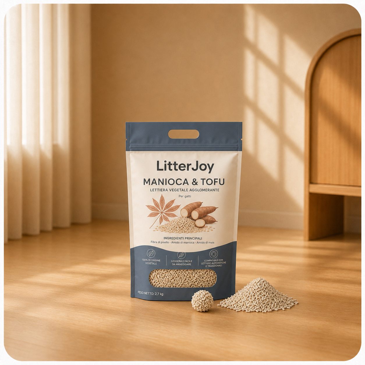 LitterJoy PureClump - Manioca & Tofu 2,7 kg