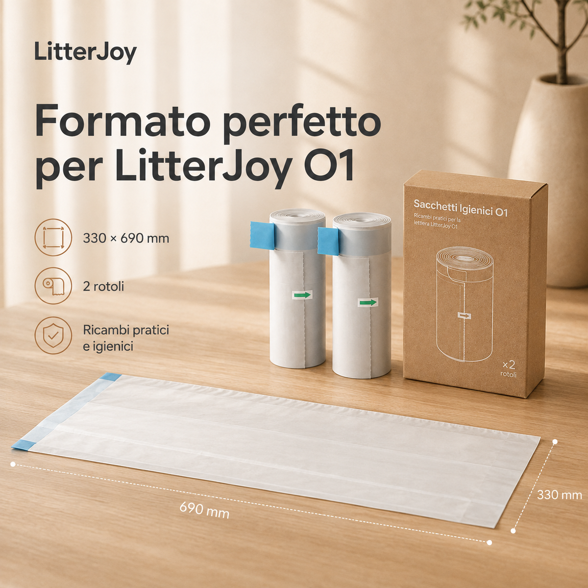 Sacchetti Igienici O1 - 2 Rotoli