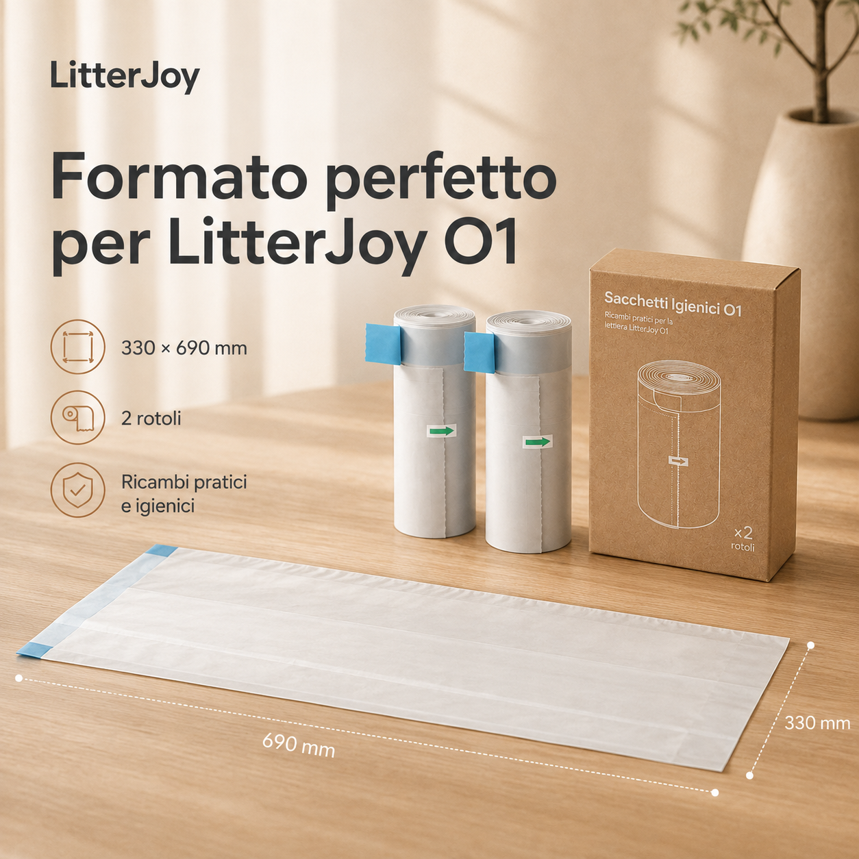 Sacchetti Igienici O1 - 2 Rotoli