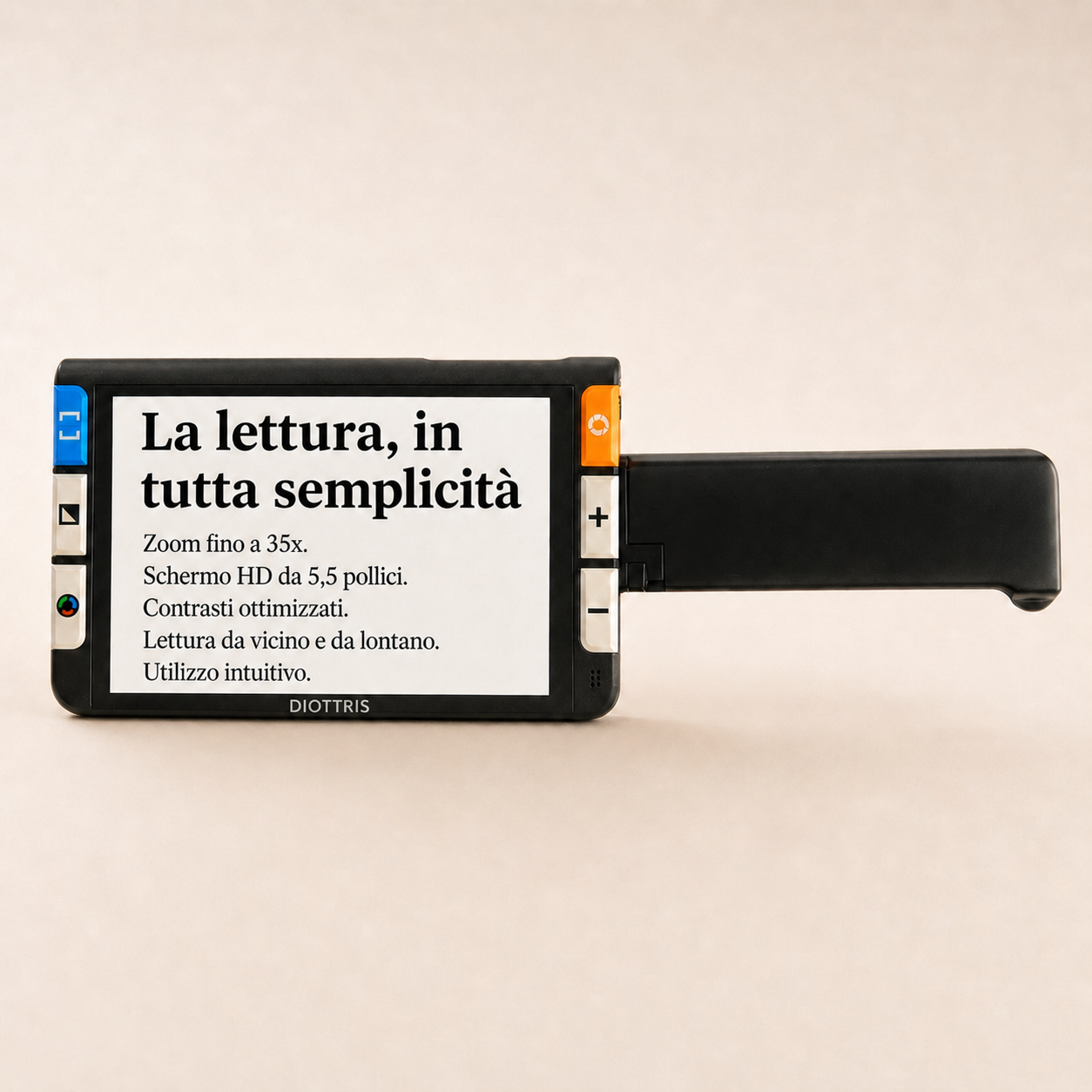 Diottris Lettore – Lente elettronica per leggere facilmente