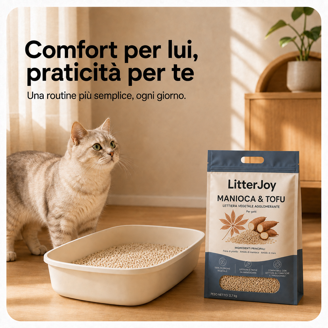 LitterJoy PureClump - Manioca & Tofu 2,7 kg