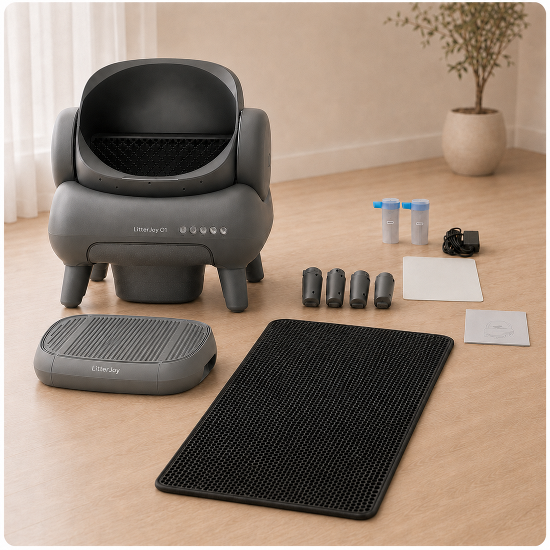 LitterJoy O1, lettiera autopulente con ingresso aperto